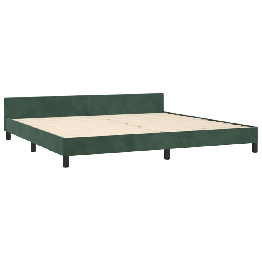 Bedframe Met Hoofdeinde Fluweel Donkergroen 200X200 Cm