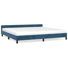 Bedframe Met Hoofdeinde Fluweel Donkerblauw 200X200 Cm