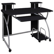 Computer Desk 110x52x88.5 cm Engineered Wood Black