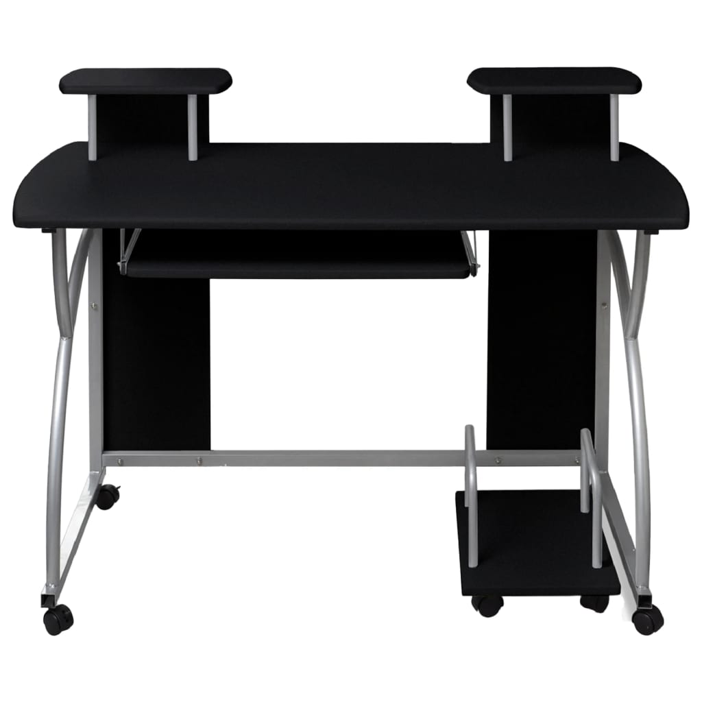 Computerbureau 110X52X88,5 Cm Bewerkt Hout Zwart