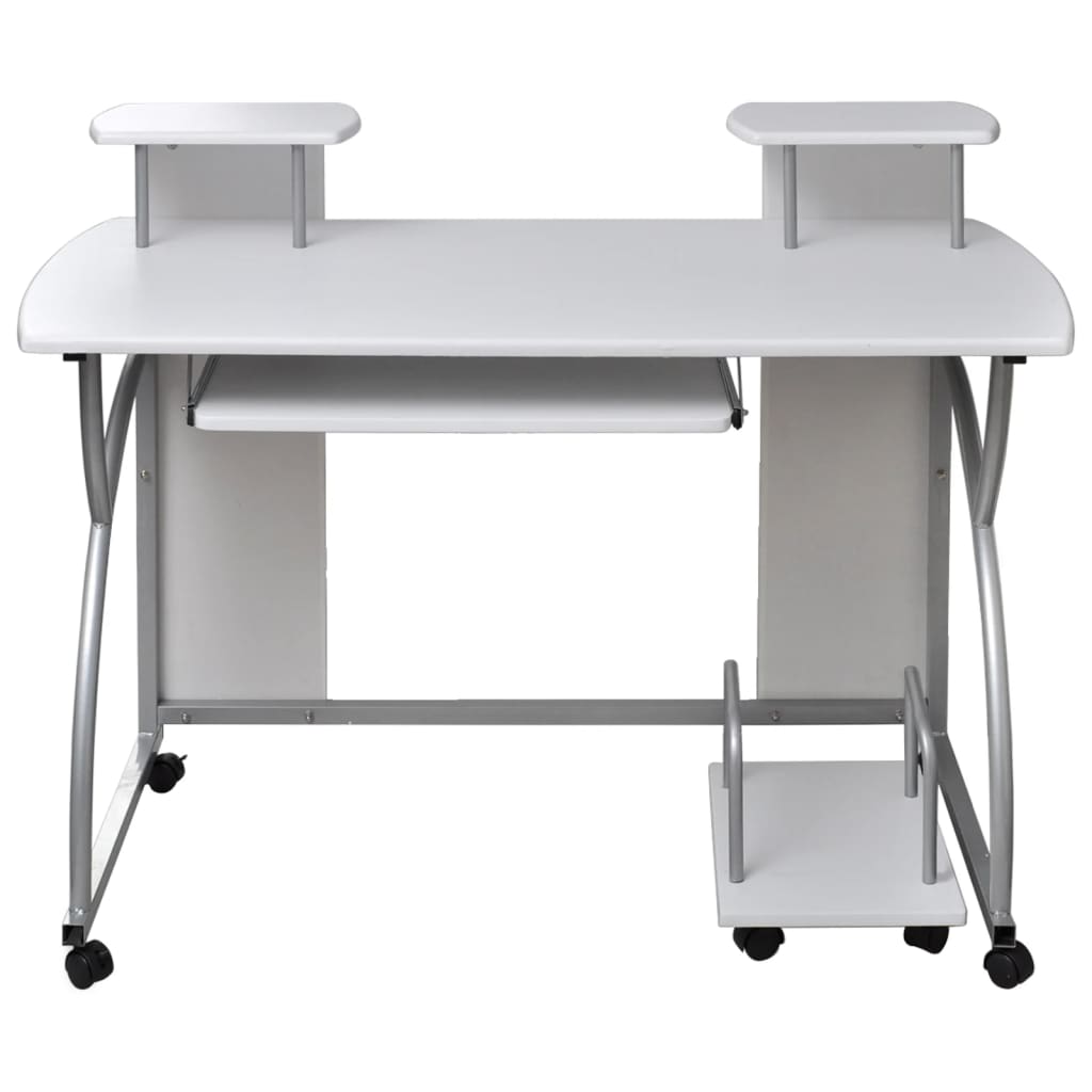 Computerbureau 110X52X88,5 Cm Bewerkt Hout Wit