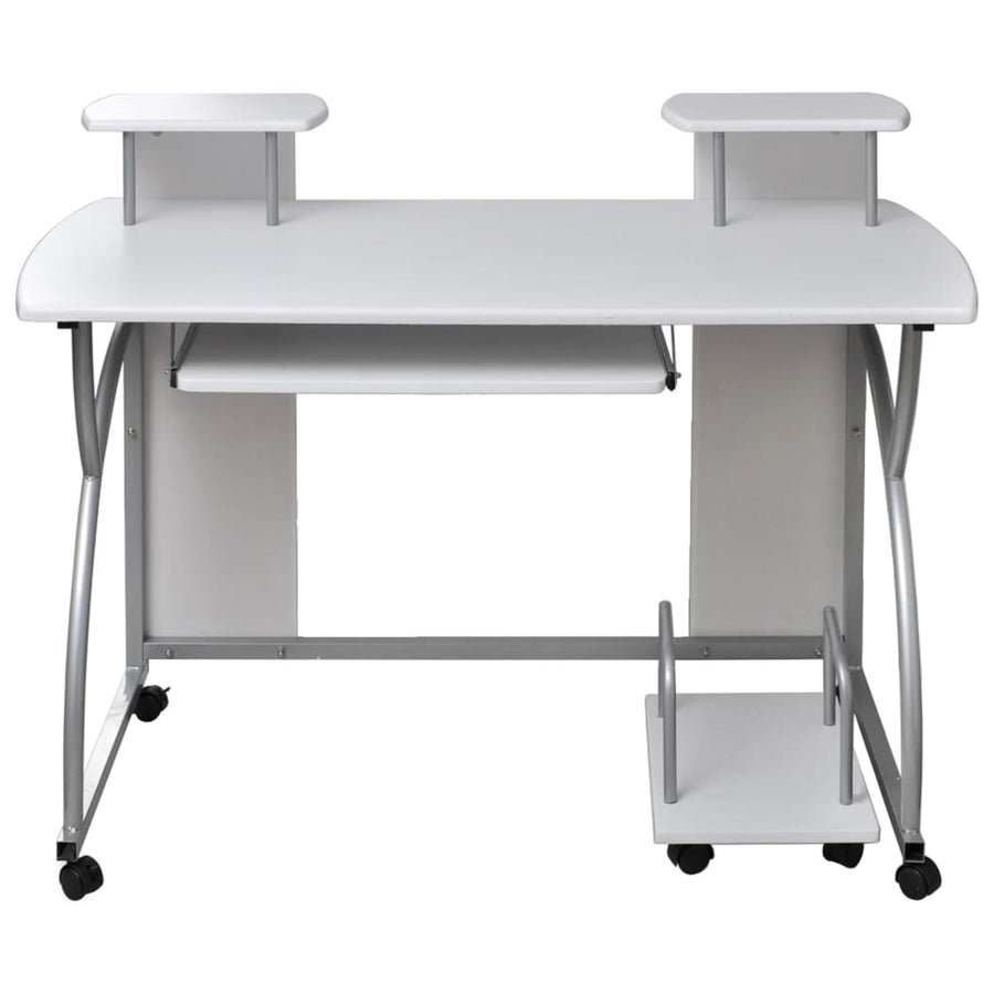 Computerbureau 110X52X88,5 Cm Bewerkt Hout Wit