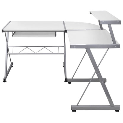 Hoekbureau Bewerkt Hout Wit