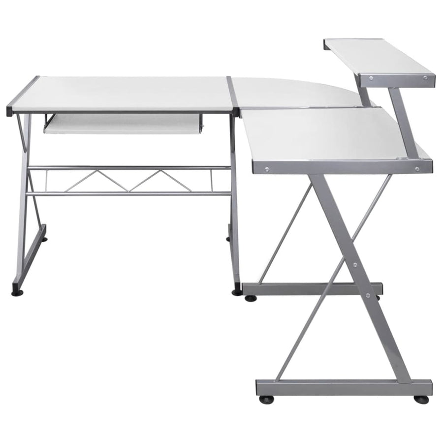 Hoekbureau Bewerkt Hout Wit