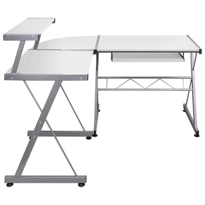 Hoekbureau Bewerkt Hout Wit