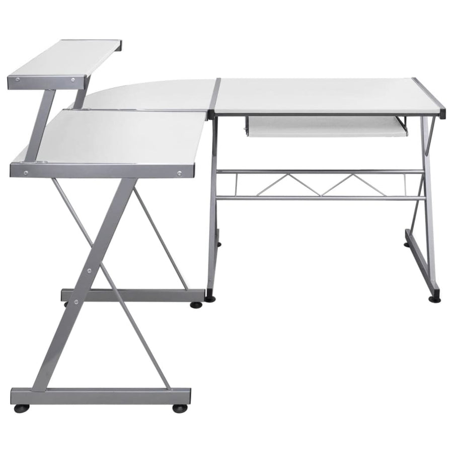 Hoekbureau Bewerkt Hout Wit
