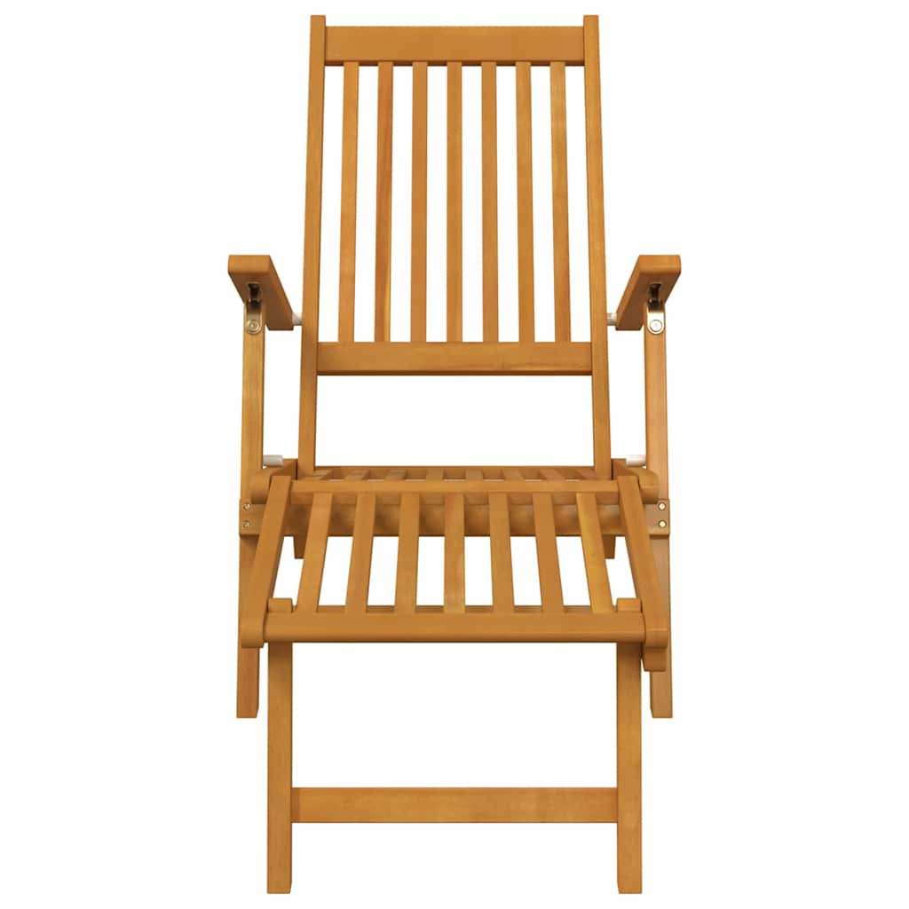 Terrasstoelen 2 st met voetensteun massief acaciahout