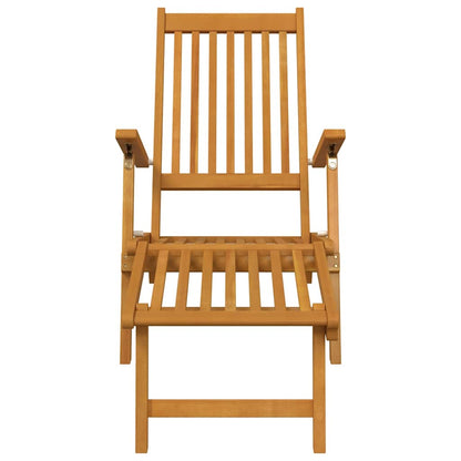 Terrasstoelen 2 st met voetensteun massief acaciahout