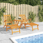 Patio chairs 2 pcs with footrest solid acacia wood
