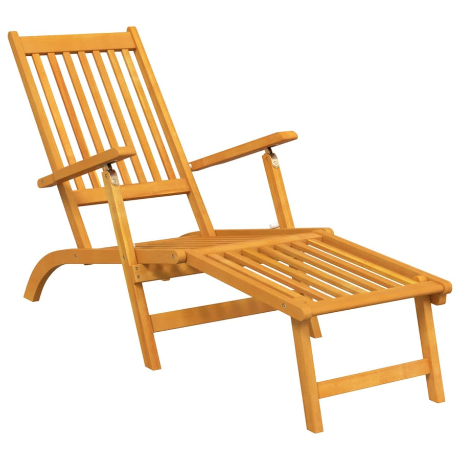 Terrasstoel Met Voetensteun En Tafel Massief Acaciahout Fauteuil + tafel