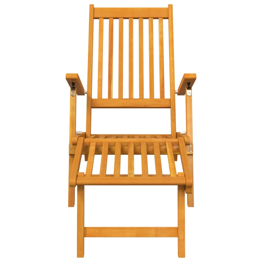 Terrasstoel Met Voetensteun En Tafel Massief Acaciahout Fauteuil + tafel