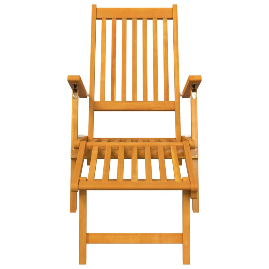 Terrasstoel Met Voetensteun En Tafel Massief Acaciahout Fauteuil + tafel
