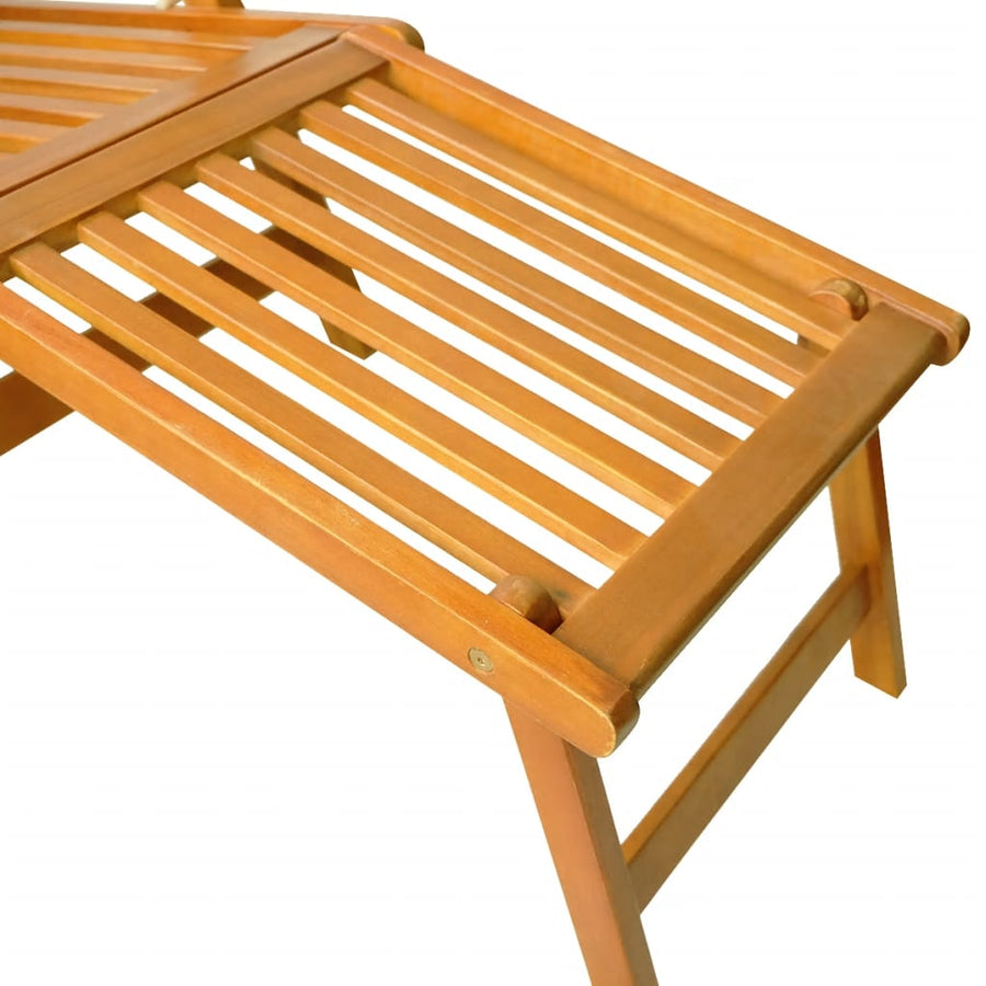 Terrasstoel Met Voetensteun En Tafel Massief Acaciahout Fauteuil + tafel