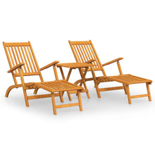 Terrasstoelen Met Voetensteun En Tafel Massief Acaciahout 2x Fauteuil + Tafel