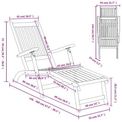 Terrasstoelen Met Voetensteun En Tafel Massief Acaciahout 2x Fauteuil + Tafel
