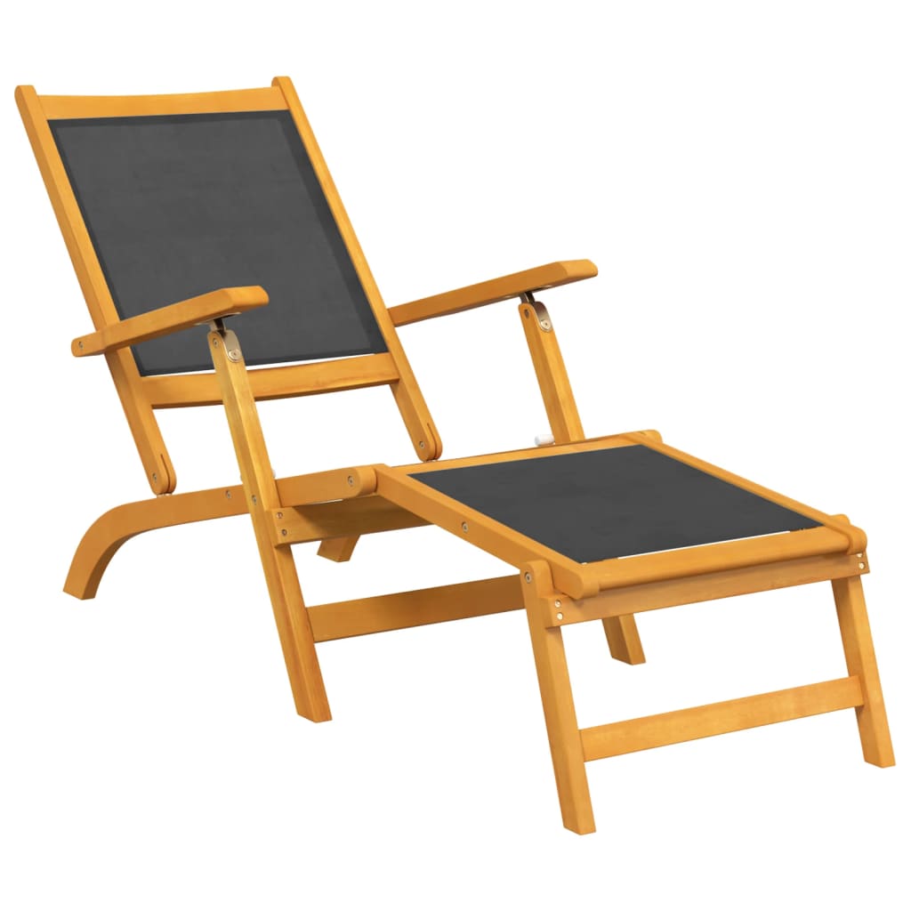 Terrasstoel Met Tafel Massief Acaciahout En Textileen Fauteuil + tafel