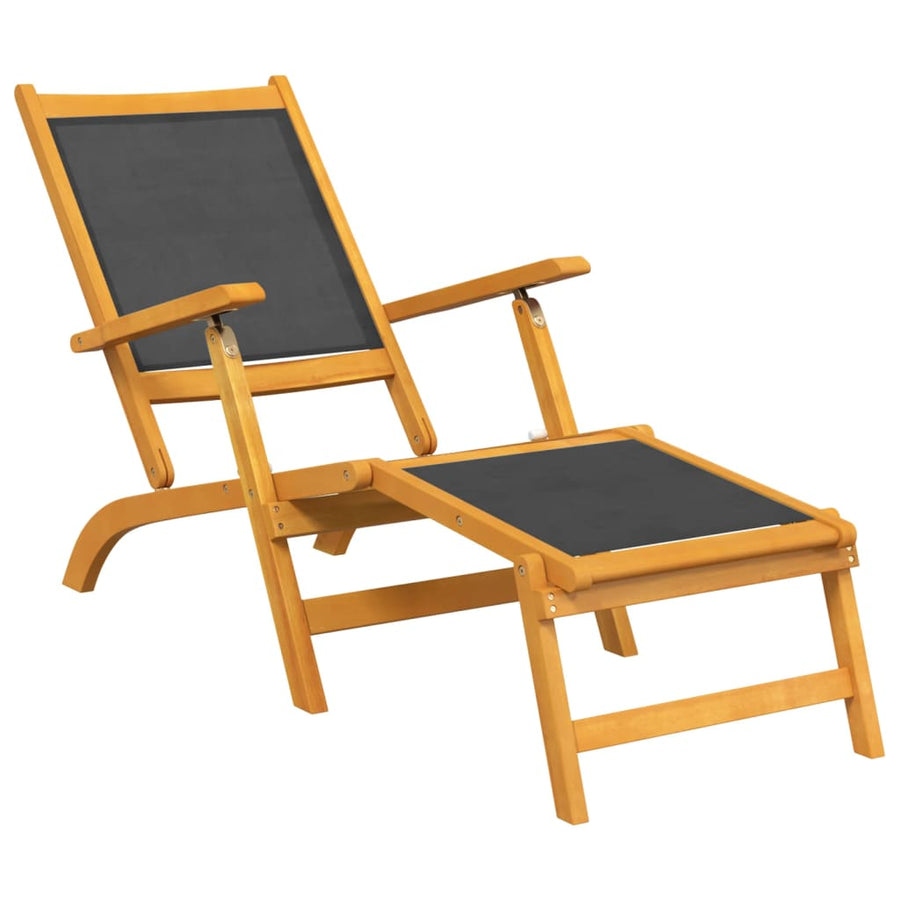 Terrasstoel Met Tafel Massief Acaciahout En Textileen Fauteuil + tafel