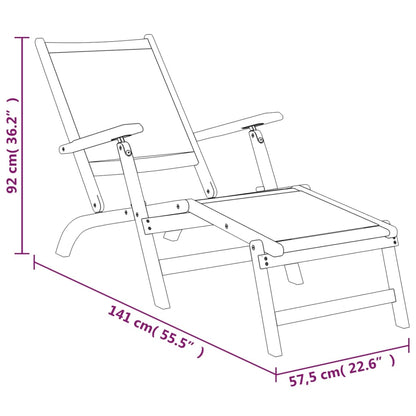 Terrasstoel Met Tafel Massief Acaciahout En Textileen Fauteuil + tafel