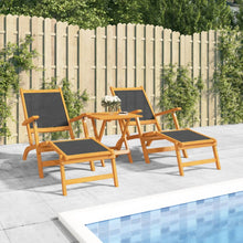 Terrasstoelen Met Tafel Massief Acaciahout En Textileen 2x Fauteuil + Tafel