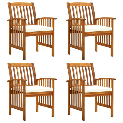 Tuinstoelen 4 stuks met kussens, massief acaciahout