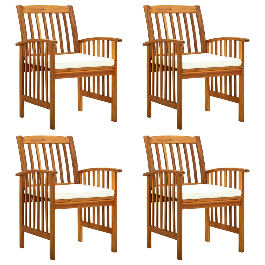 Tuinstoelen 4 stuks met kussens, massief acaciahout