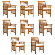 Tuinstoelen 8 stuks massief acaciahout