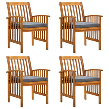 Tuinstoelen 4 stuks met kussens, massief acaciahout