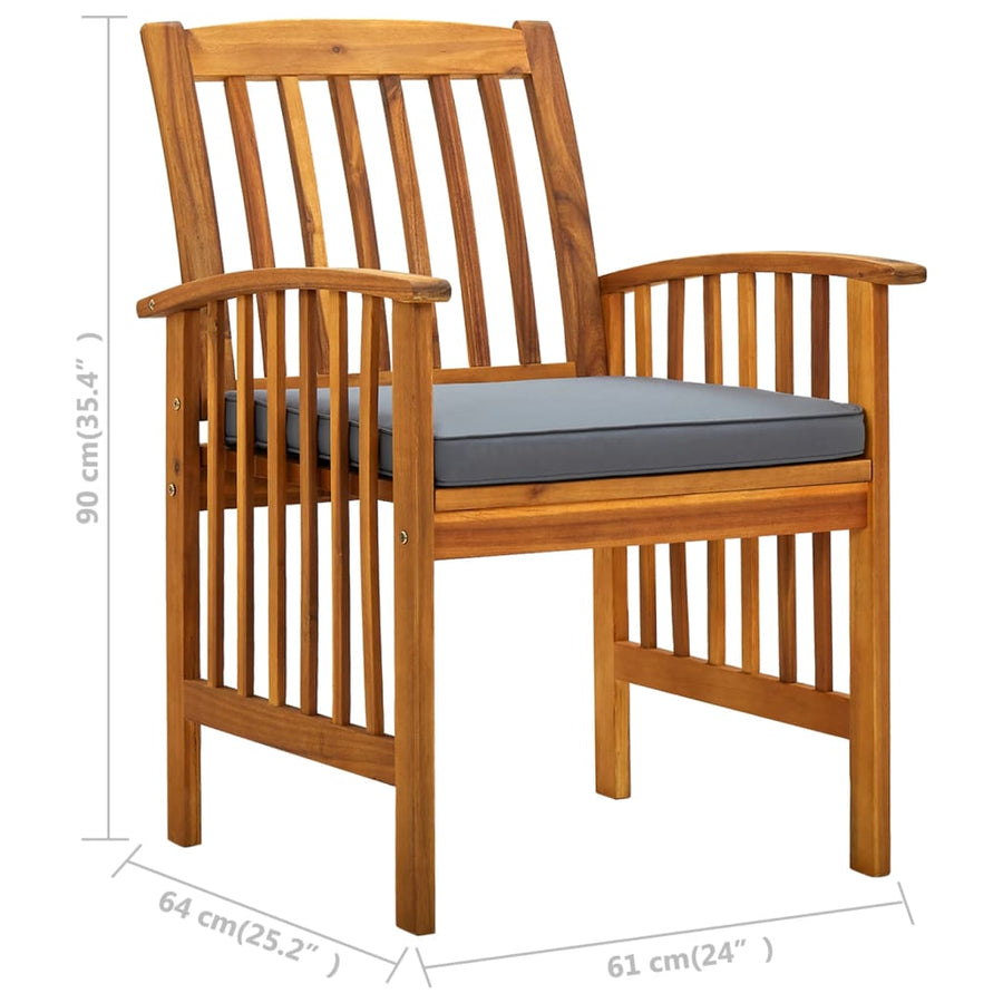 Tuinstoelen 6 stuks met kussens, massief acaciahout