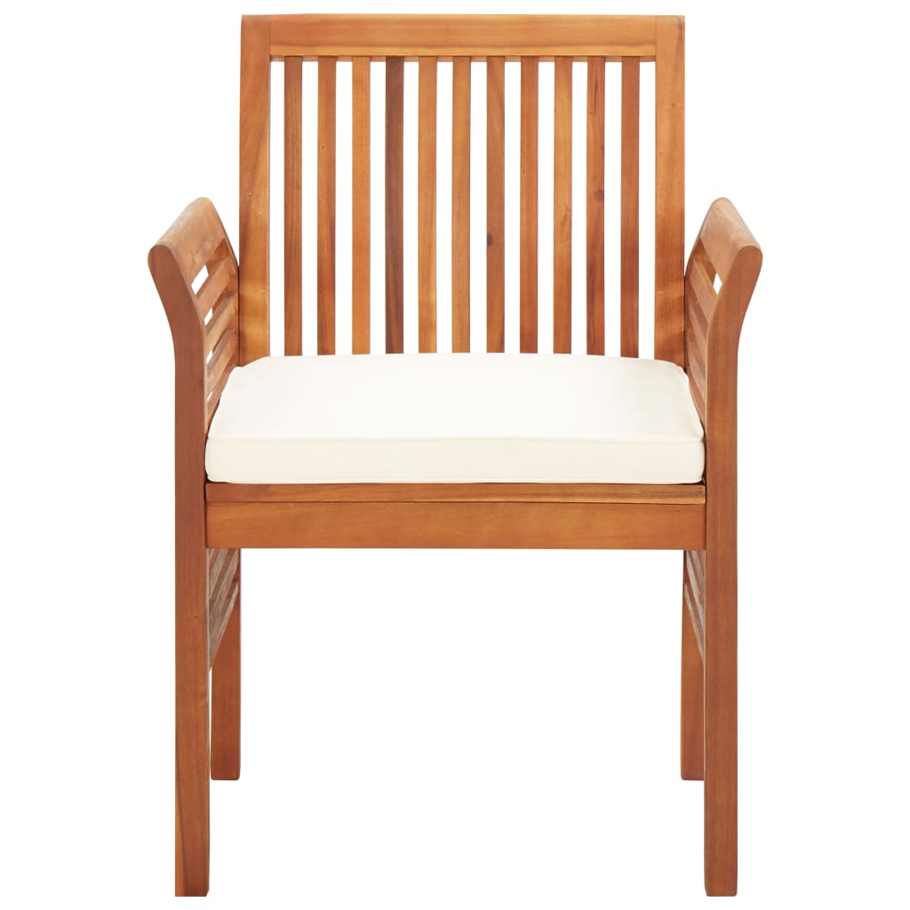 Tuinstoelen 4 st met kussens massief acaciahout
