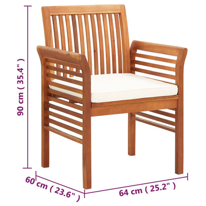 Tuinstoelen 8 st met kussens massief acaciahout
