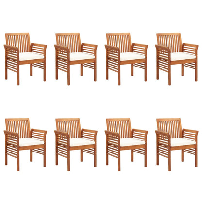 Tuinstoelen 8 st met kussens massief acaciahout