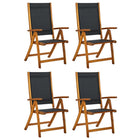 Tuinstoelen inklapbaar 4 st massief acaciahout textileen