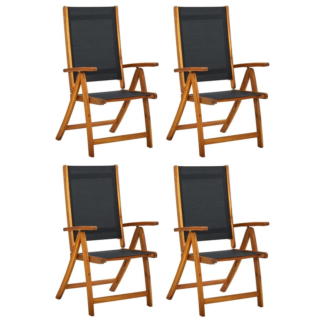 Tuinstoelen Inklapbaar 4 St Massief Acaciahout En Textileen