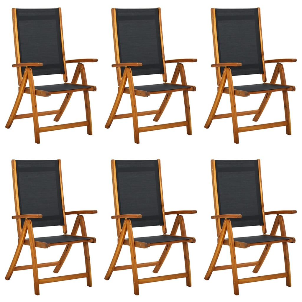 Tuinstoelen Inklapbaar 6 St Massief Acaciahout En Textileen