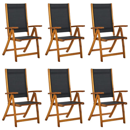 Tuinstoelen Inklapbaar 6 St Massief Acaciahout En Textileen