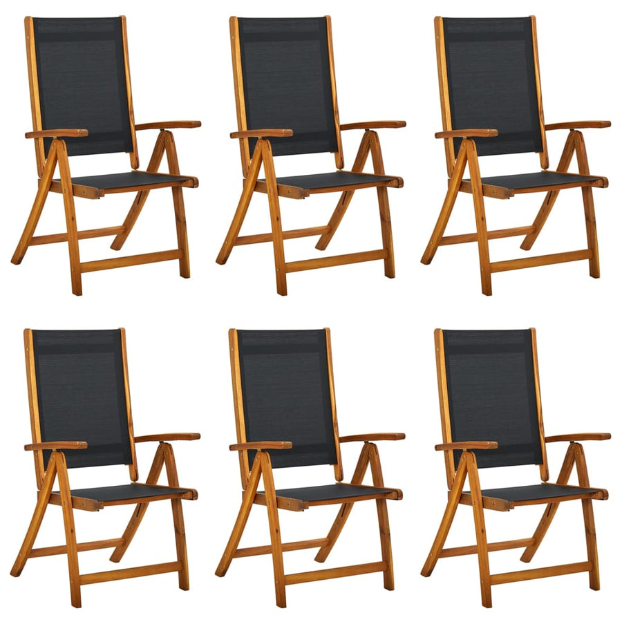 Tuinstoelen Inklapbaar 6 St Massief Acaciahout En Textileen