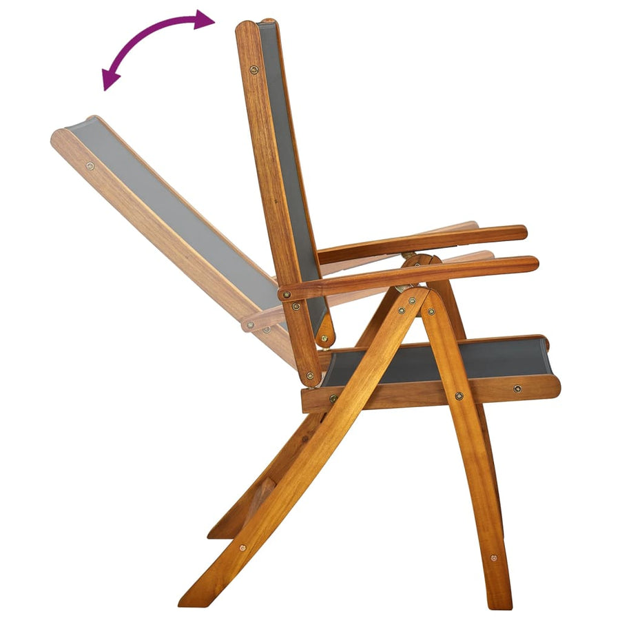 Tuinstoelen Inklapbaar 6 St Massief Acaciahout En Textileen