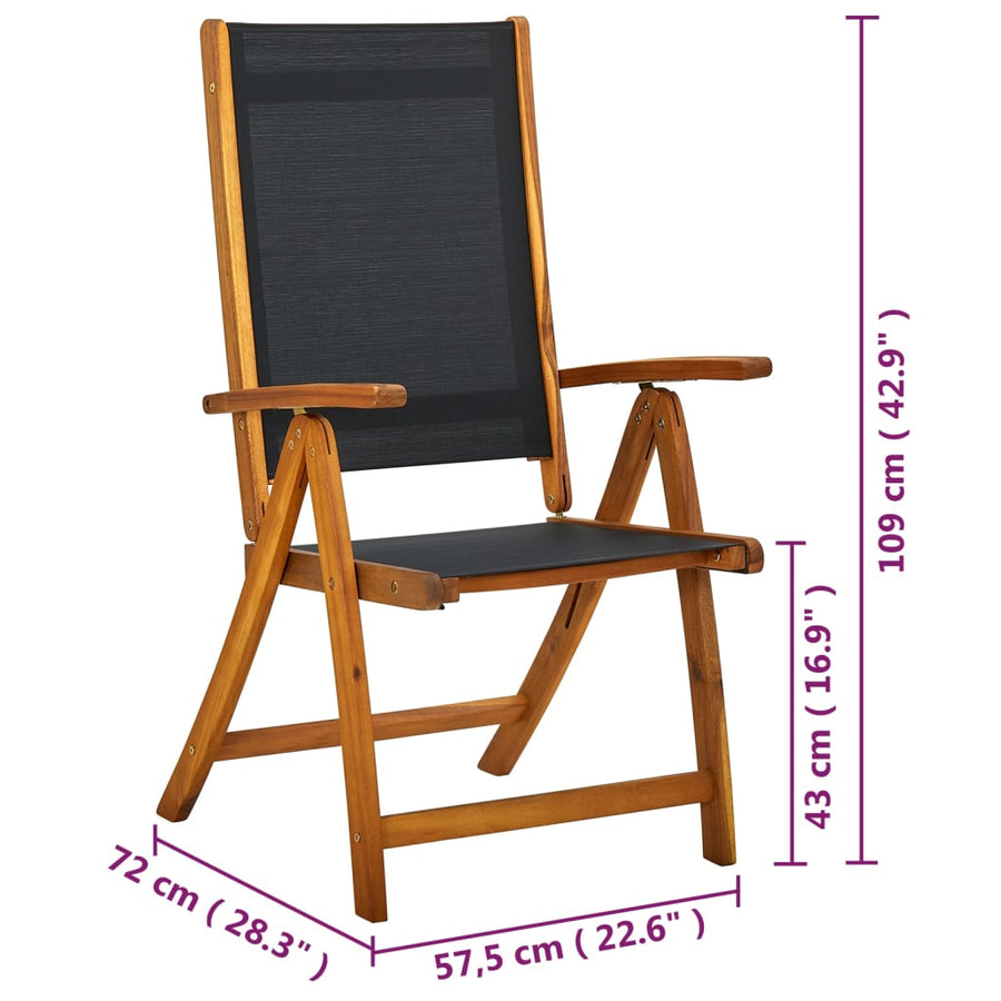 Tuinstoelen Inklapbaar 6 St Massief Acaciahout En Textileen