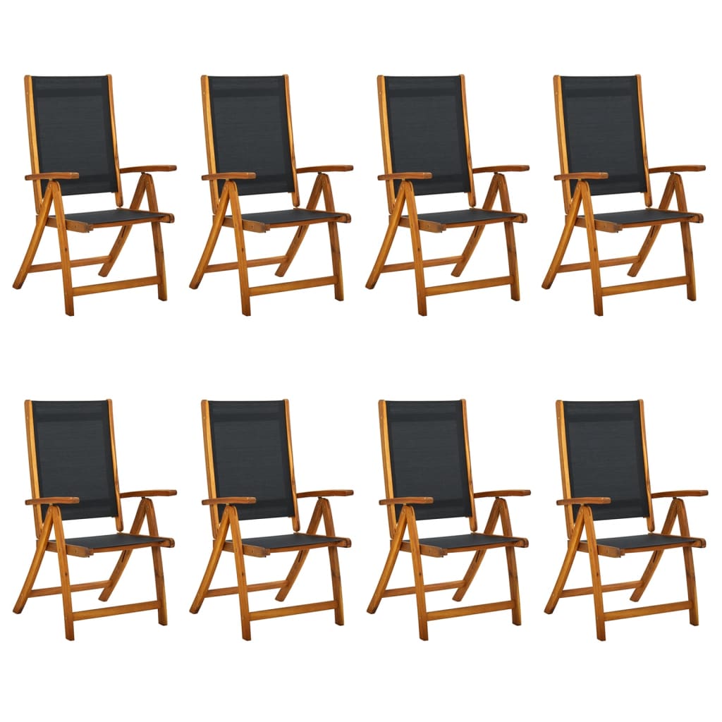 Tuinstoelen Inklapbaar 8 St Massief Acaciahout En Textileen