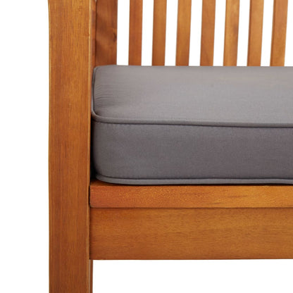 5-Delige Tuinset Met Kussens Massief Acaciahout Donkergrijs 2x Bank + 2x Fauteuil + Tafel