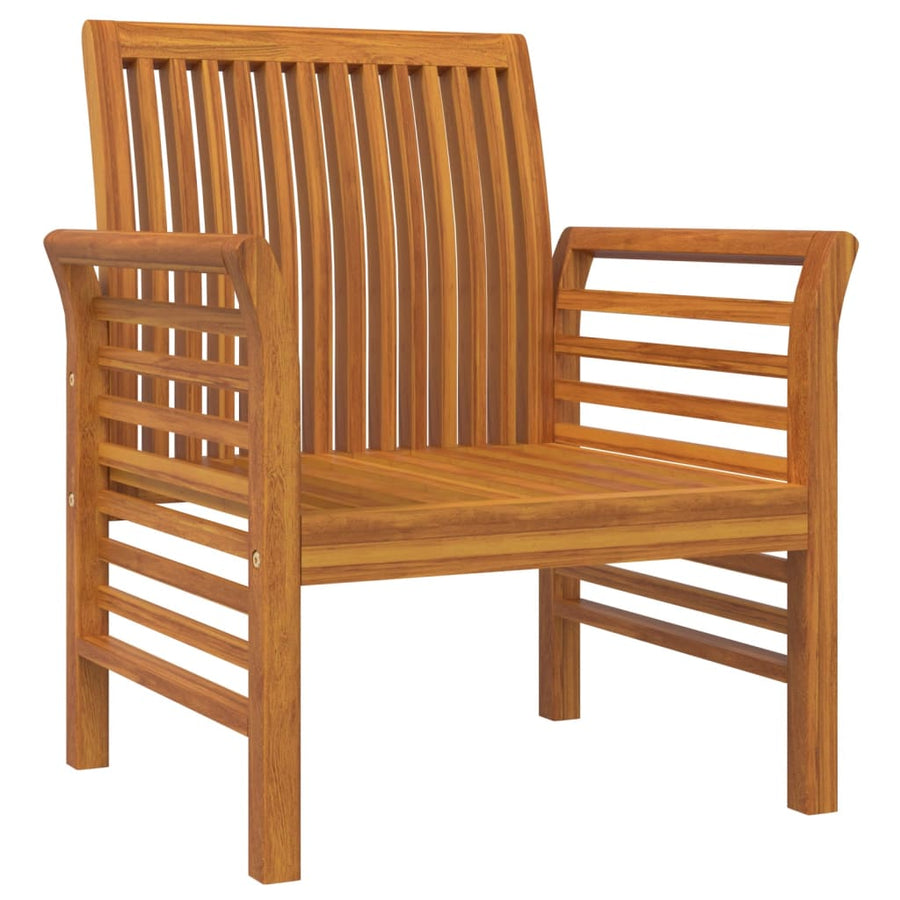 3-Delige Loungeset Met Kussens Massief Acaciahout Donkergrijs 2x Fauteuil + Tafel