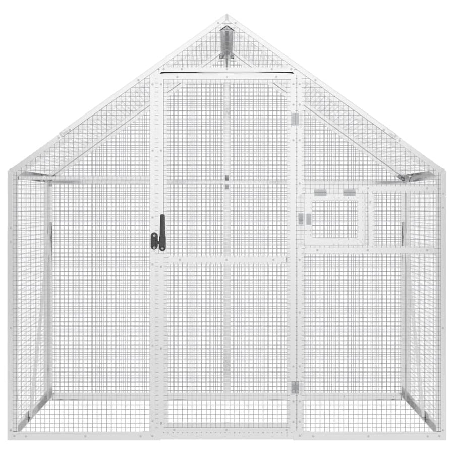 Volière 179x100x185 m aluminium zilverkleurig 1.79 x 1 x 1.85 m Zilver