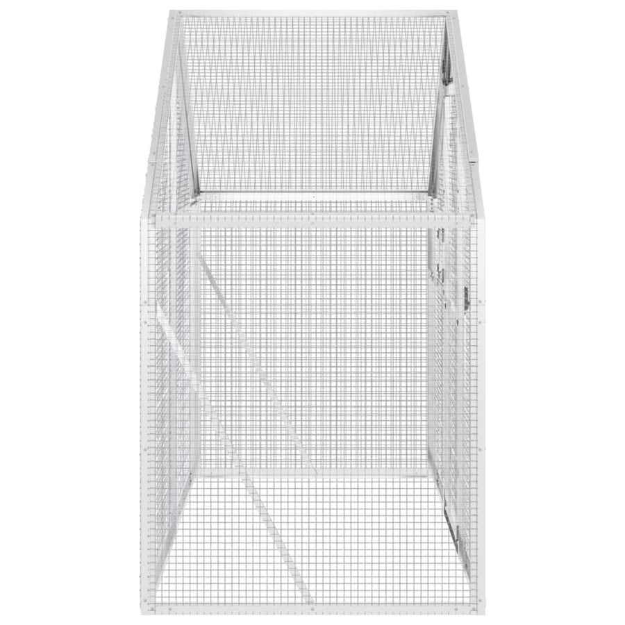 Volière 179x100x185 m aluminium zilverkleurig 1.79 x 1 x 1.85 m Zilver