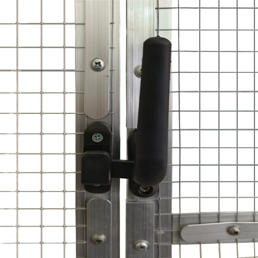 Volière 179x100x185 m aluminium zilverkleurig 1.79 x 1 x 1.85 m Zilver