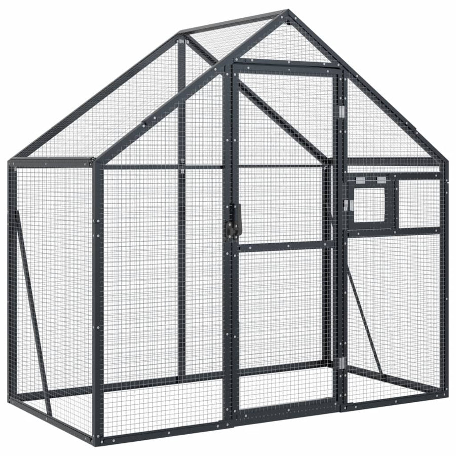 Volière 179x100x185 m aluminium antracietkleurig 1.79 x 1 x 1.85 m Antraciet