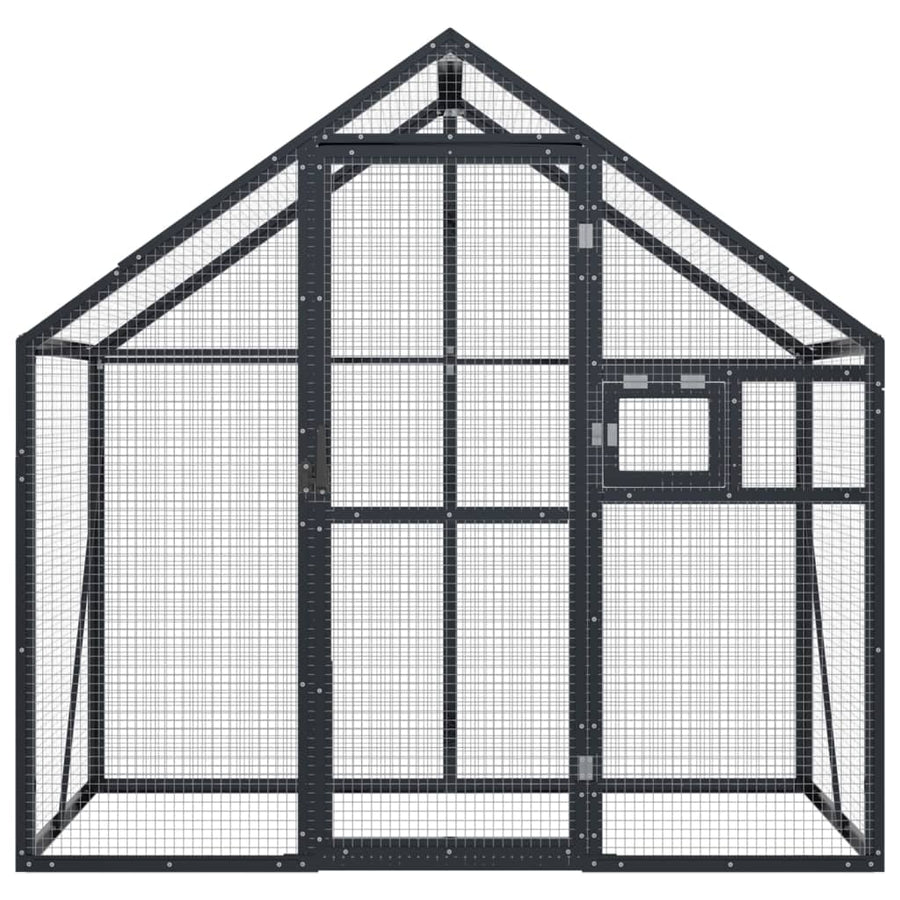 Volière 179x100x185 m aluminium antracietkleurig 1.79 x 1 x 1.85 m Antraciet