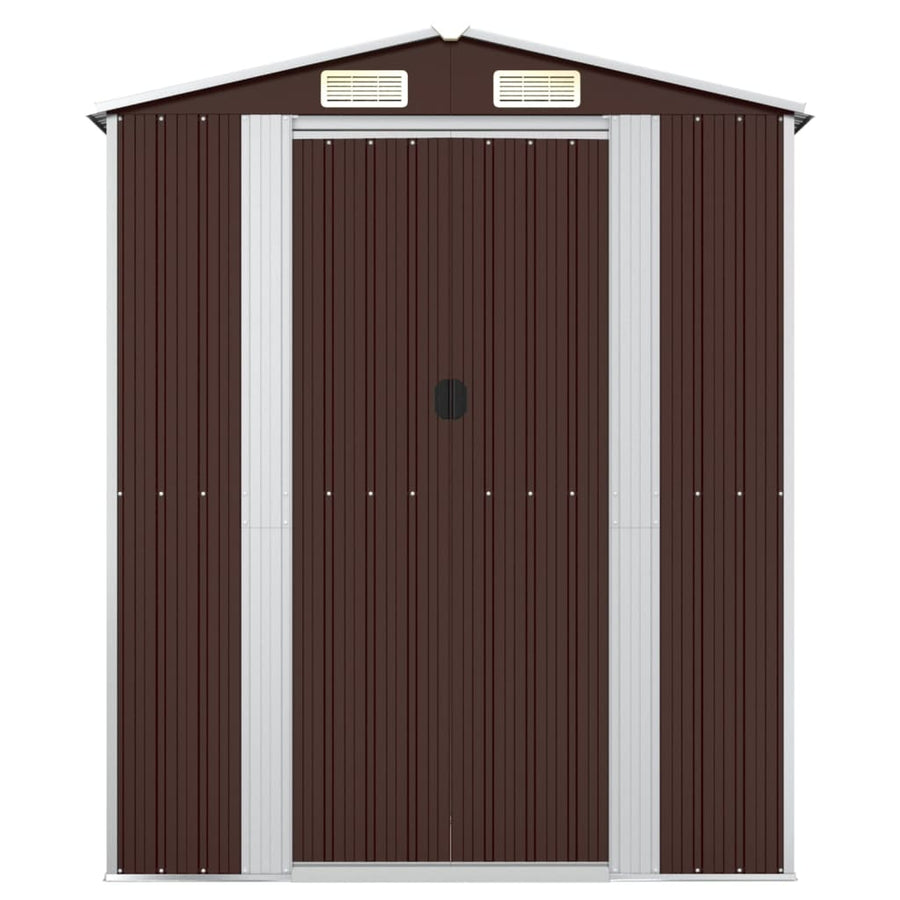 Tuinschuur 192X108X223 Cm Gegalvaniseerd Staal Donkerbruin