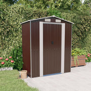 Garden Shed 192x108x223 cm Galvanized Steel Dark Brown