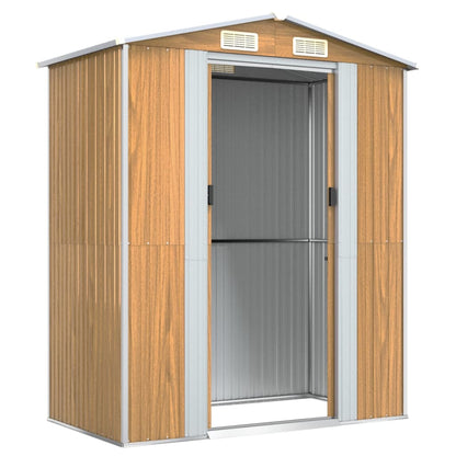 Tuinschuur Gegalvaniseerd Staal 192 x 108 x 223 cm Lichtbruin