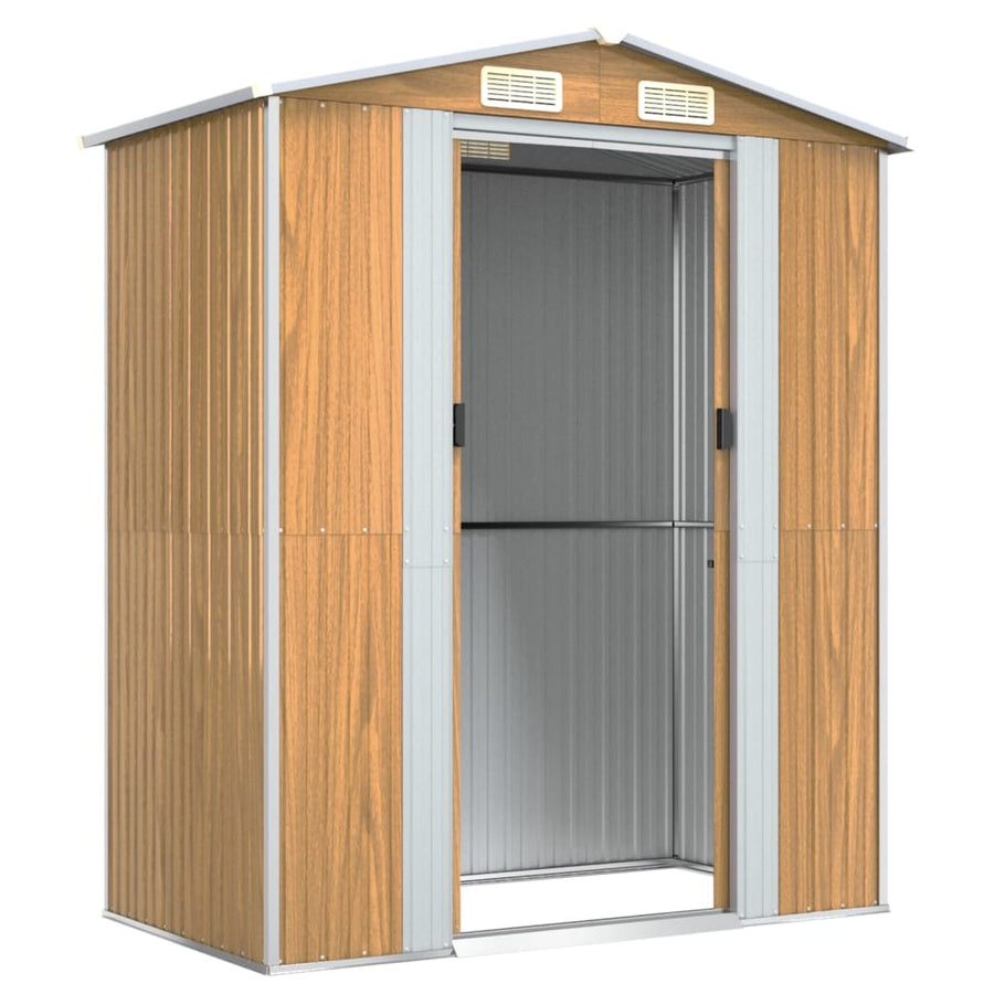Tuinschuur Gegalvaniseerd Staal 192 x 108 x 223 cm Lichtbruin